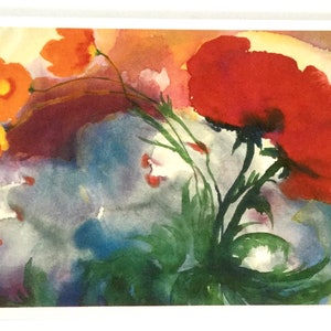 Floral Poppies Postcard, German Artist Emil Noide, Vintage Collectibles