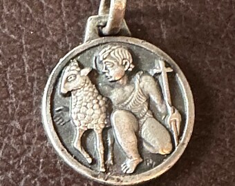 French Art Deco Medal, Lamb of God, Agnus Dei, Silversmith PY