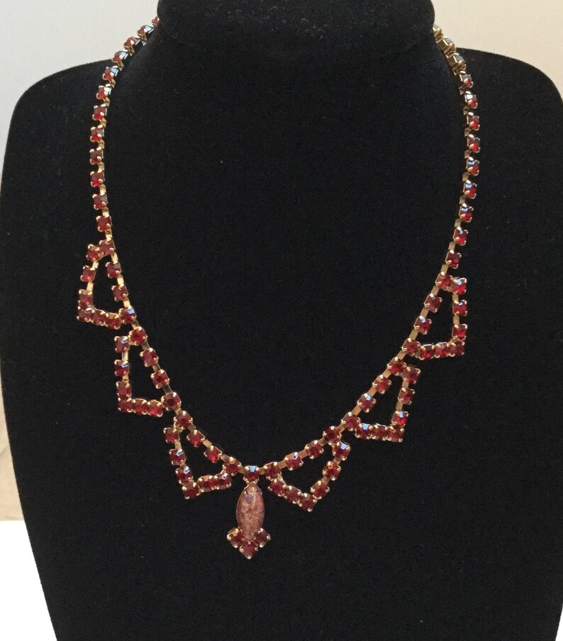 1960s Vintage Jewelry Rhinestone Choker Necklace