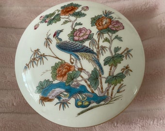 Wedgwood Bowl, Kutani Crane Design, Japanese Flora and Fauna Pattern, Made in England