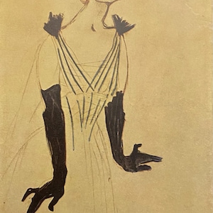 Postal vintage del museo del artista francés Art Nouveau Toulouse Lautrec