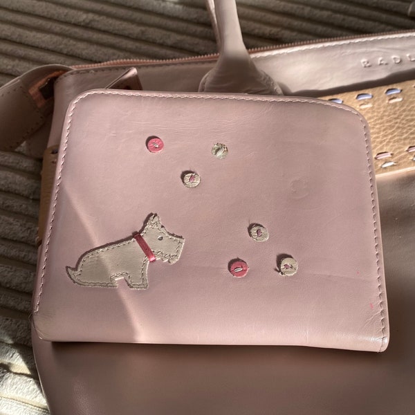 Radley Handbag with Purse and Dust Cover, Pale Pink, Vintage Handbag
