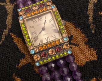 Heidi Daus quartz w/bronze-tone, multi-color Swarovski crystal-embellish Heidi Daus | Accessories | Heidi Daus Quartz Wbronzetone  main image 3
