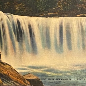 Postal de Cumberland Falls, Kentucky, EE. UU. Viaje // Postal de lino, sin escribir, vintage