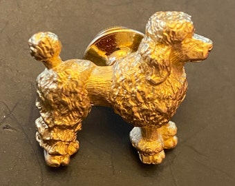 Gold Tone Poodle Pin, Vintage Jewellery