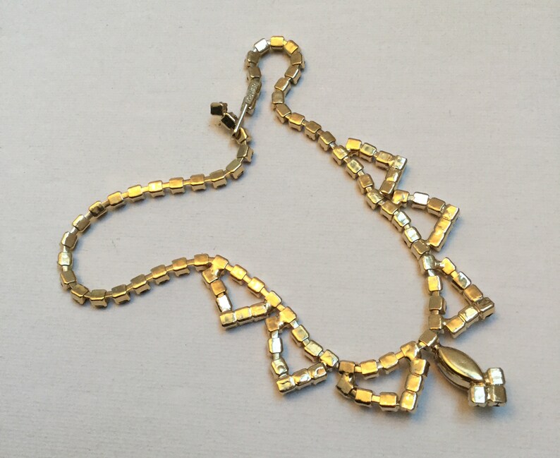 1960s Vintage Jewelry Rhinestone Choker Necklace