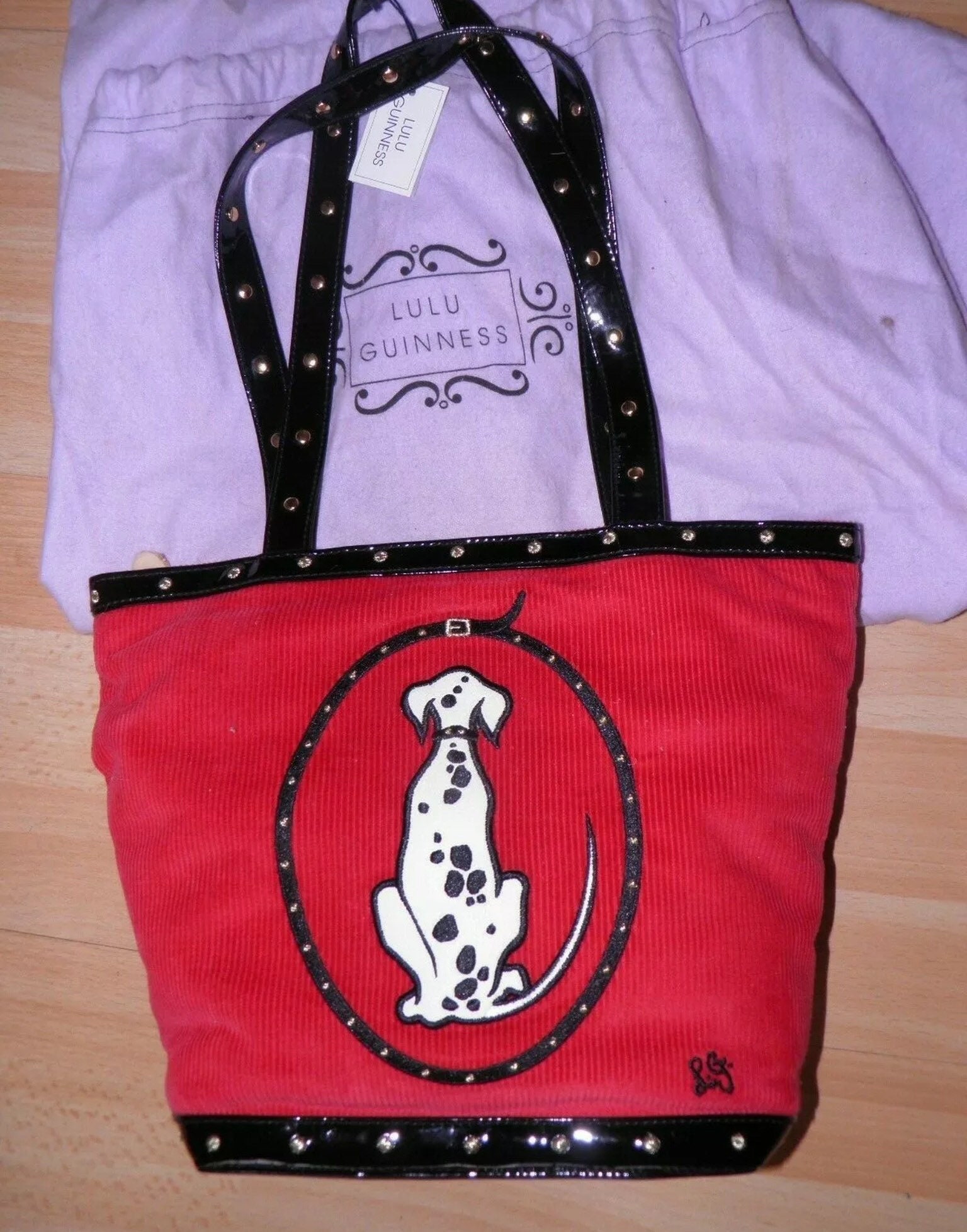 Lulu Guiness Bag, Dalmatian Dog, Red Black White, Vintage Handbag