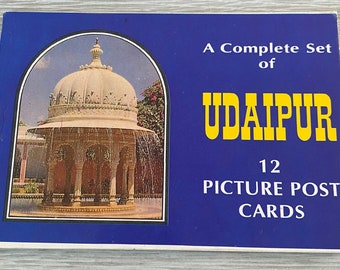 Udaipur India Vintage Postcards Booklet, Includes 12 Postcards