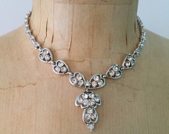 Designer glazen halsketting, hanger, Bogoff sieraden uit de jaren 1940