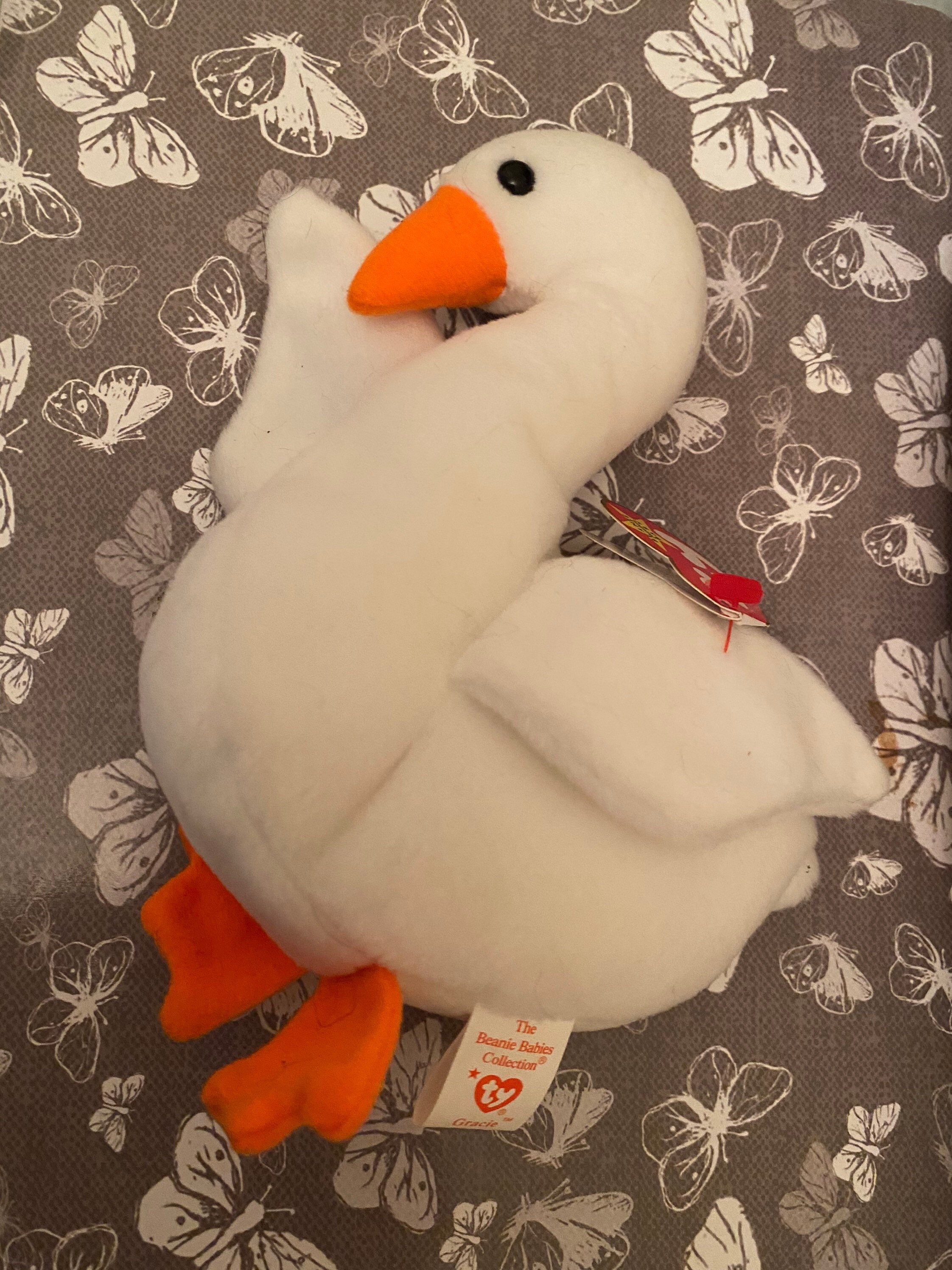 white swan stuffed animal