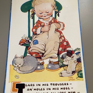 Mabel Lucie Attwell Postkarte, Herausgegeben von Valentines, Love, Marriage, Häusliches Glück, ungeschrieben