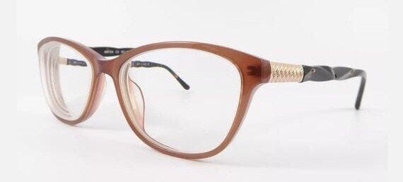 Maggy Rouff Eye Glasses, Translucent Brown, Tortoi