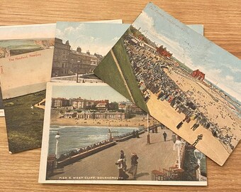 1900s Postcards, , Seaside Views, Gorleston Yarmouth, Bournemouth, Sandy Beach, Regency Square Brighton, Newquay Cliffs, Bude, Vic Clothes