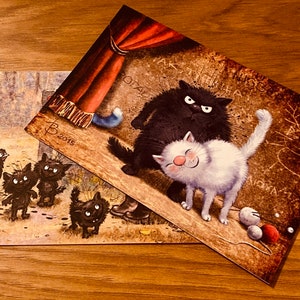 Cartoline artigianali del gatto blu, scegline una o più, gli eccessi verranno rimborsati