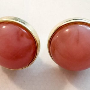 Pink Lucite Earrings, Circular, Silver Tone 1960s Vintage Jewelry image 1