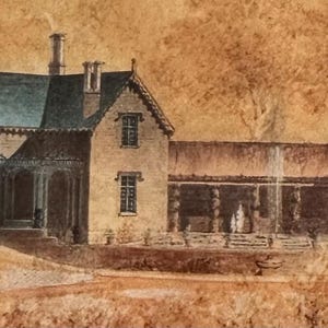 Endsleigh House, vicino a Tavistock, Devon, cartolina d'epoca illustrata da Sir Jeffry Wyatville