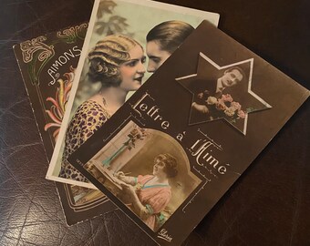 French Antique Postcards, Romantic Couples, Please Choose One