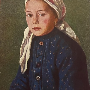 Carte postale ancienne de l'artiste allemand Walter Thor, dame rêvée, monture médaillon