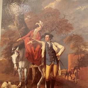 Joseph Wright di Derby, artista inglese, cartolina postale, signor e signora Thomas Coltman, XVIII secolo, oggetti da collezione d'epoca, National Gallery di Londra