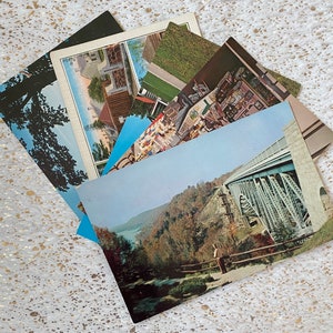 Vintage USA Postcards Collection 1960s 1940s, Lot of 5 // Michigan State, Buildings, Bridge, Lakeside, Linen, UNUSED 25% OFF for 3 Purchases