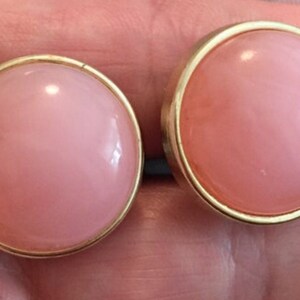 Pink Lucite Earrings, Circular, Silver Tone 1960s Vintage Jewelry image 3