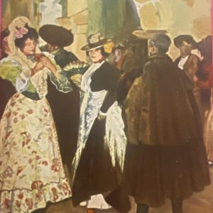 Artista espanhol Ignacio Zuloaga (1870 - 1945) Cartão postal antigo, La Rue d'Amour