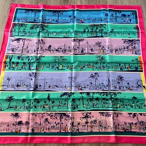 Hermes Silk Scarf BOXED, À l’ombre des Boulevards, Designer Virginie Jamin, Vintage Fabric RARE