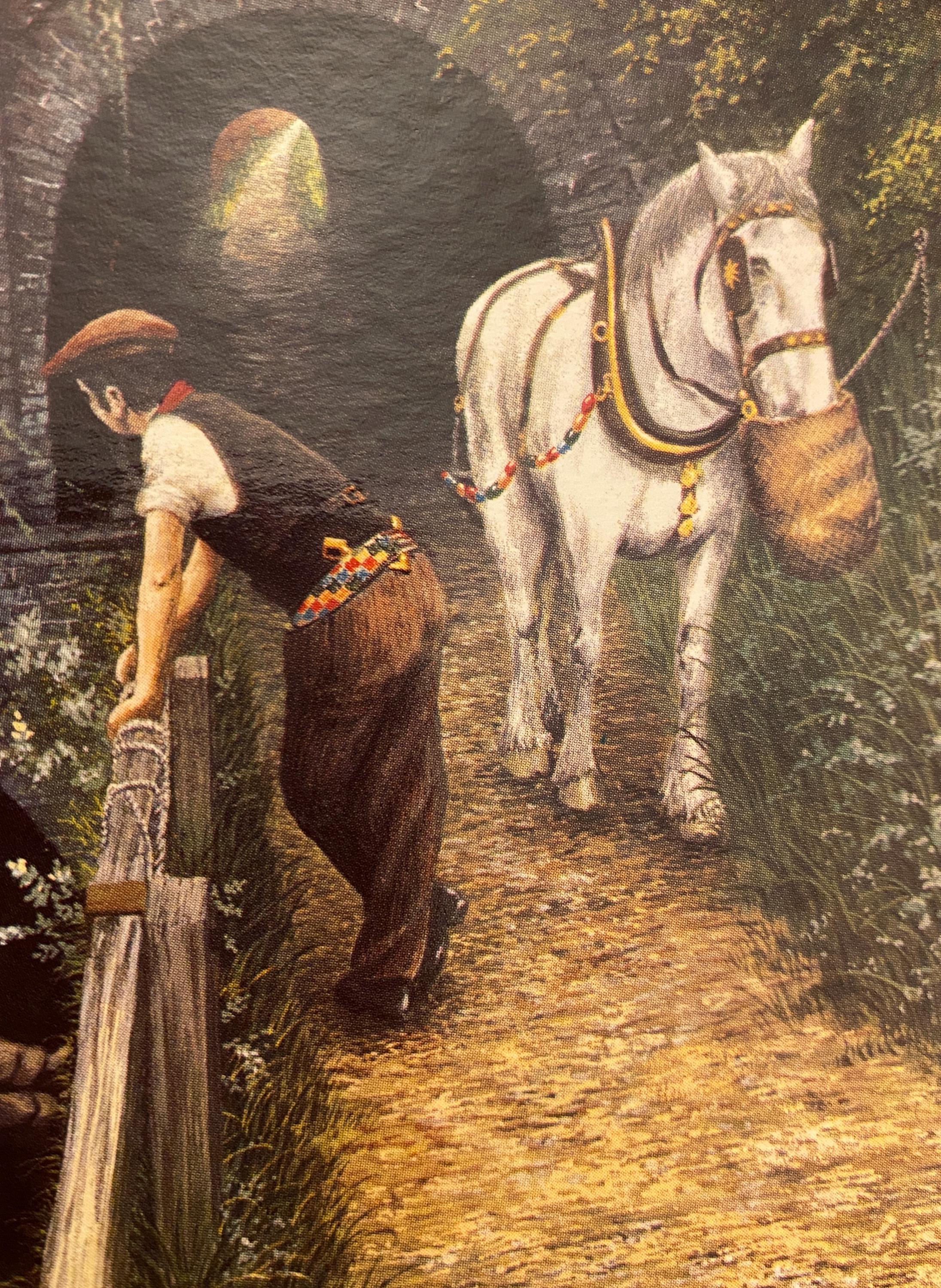 Grand Union Canal Postcard, Legging Through a Tunnel, Artist Alan