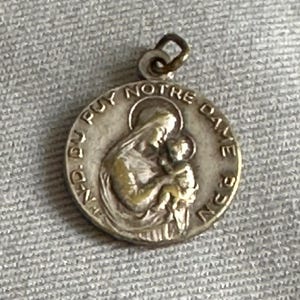 French  Antique Medal, Religious, Notre Dame Diocese du Puy Catholic Vintage Jewellery