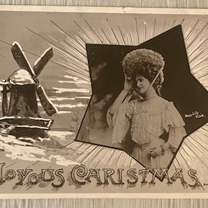 British Actress Postcard, LILY ELSIE (1886 to 1962), A Joyous Christmas, Antique Postcard Franked 1906, Rapid Photo RPPS