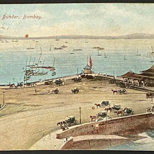 Apollo Bunder Bombay, India, cartolina antica del 1900, affrancata e scritta su