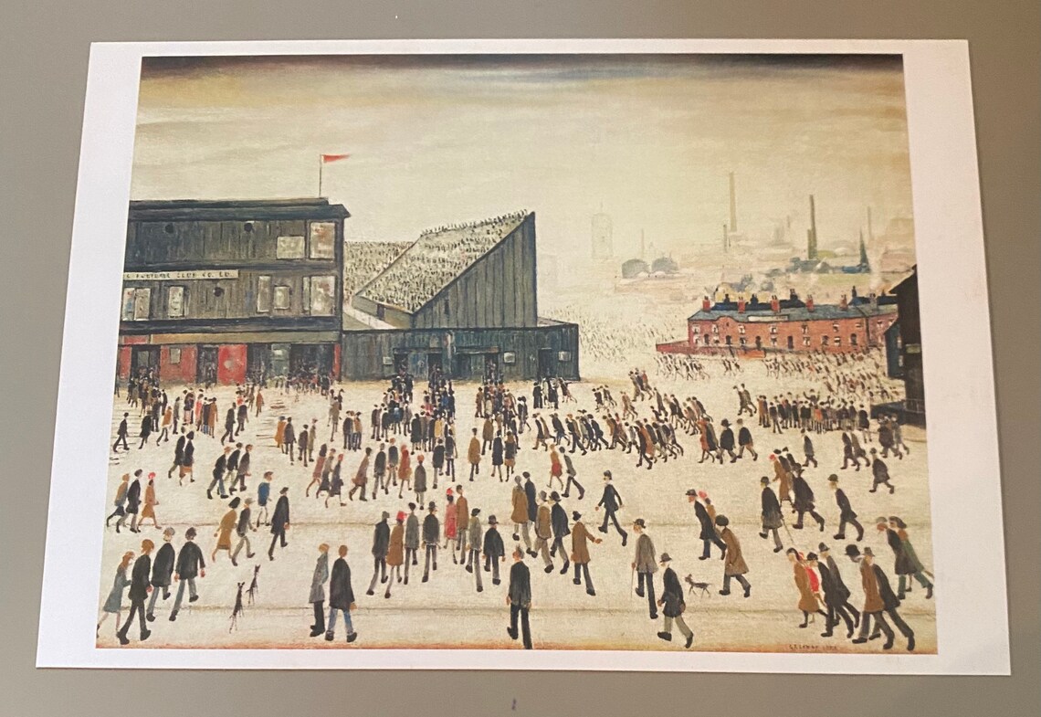 LS Lowry British Artist Postcard Going to the Match Medici Etsy