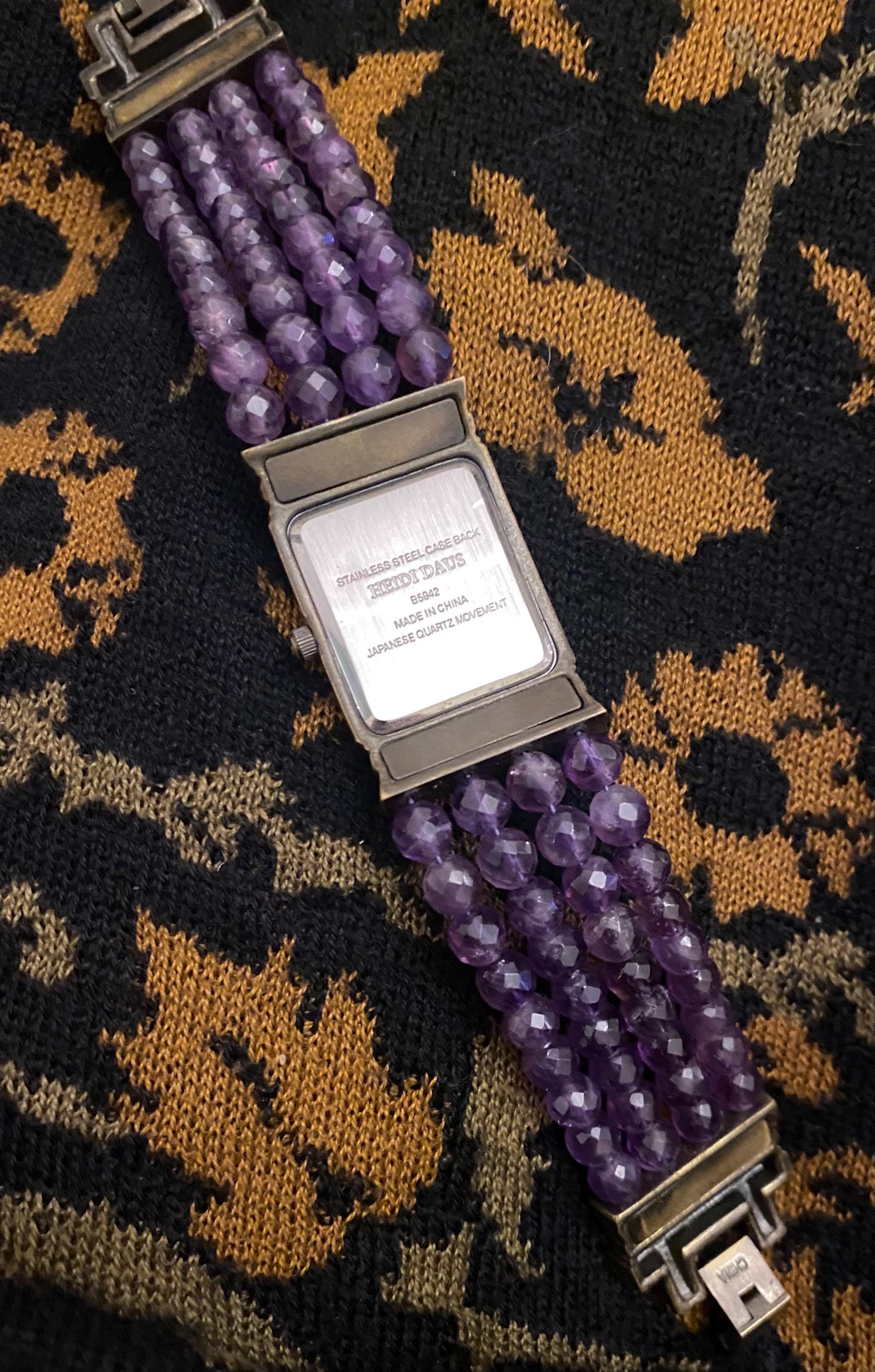 Heidi Daus Purple Stones Band Cuff‎ Watch Heidi Daus Crystal Cuff Watch ✨ A bold Art Deco statement  main image 2