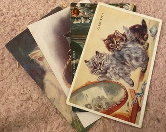 English Vintage Postcards, Cats, M Gear, Publisher Valentine Tucks Salmon, Choose One