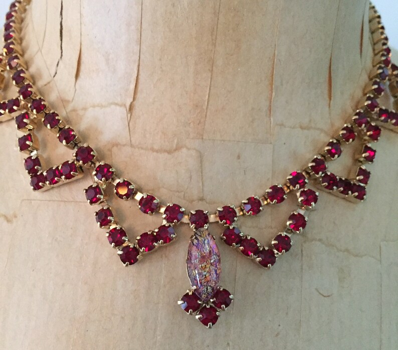 1960s Vintage Jewelry Rhinestone Choker Necklace