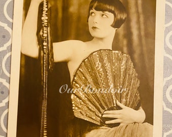 Louise Brooks Postkarte, Amerikanische Schauspielerin, Vamp, glamourös, Théâtre, Belle Époque, ungeschrieben, selten