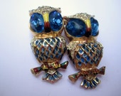 Coro Brooch Coro Duette Coro Owls Vermeil Sterling Silver Brooch Vintage Jewelry