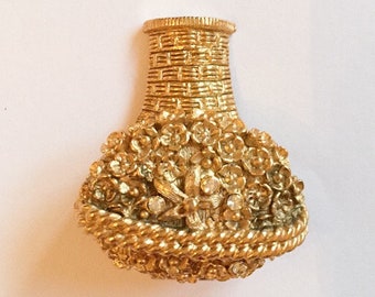Vintage Rhinestone Perfume Brooch, Avon, 1980s Vintage Jewelry