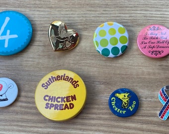 Vintage Badges, Age 9, Heart, Chester Zoo, Polka Dots, Tap Dancer