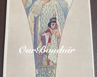 Alfons Mucha (1860-1939) Antique Postcard, Art Nouveau Artist