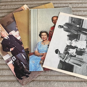 Die königliche Familie Postkarten, Kinder Anne Charles Corgis, Prince Phillip, Queen, Lord Mountbatten, Wählen Sie ein