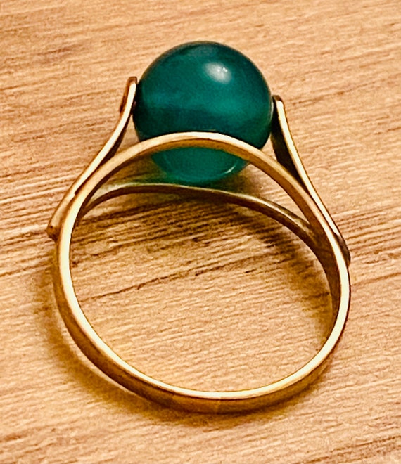 German Chrysoprase Ring, 333 Gold Standard 8 Cara… - image 8