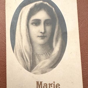 Carte de prière religieuse, portrait de la Vierge Marie par l'artiste français Sterrer