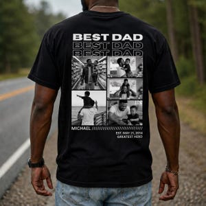 Personalized Best Dad T-Shirt,  Custom Family Picture Collage Tee, Father's Day Gift from Son Daughter, Birthday Gift for Men