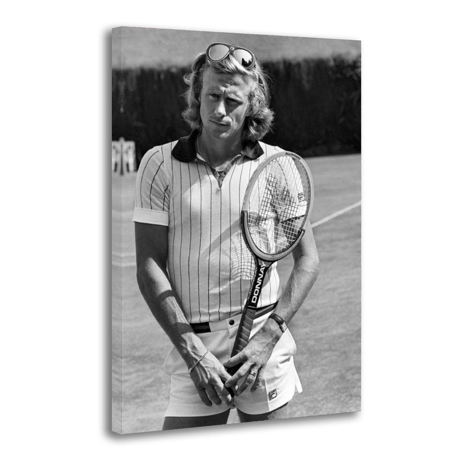 Bjorn Borg Tennis Player Canvas Print – Vintage Sports Wall Art Poster ...