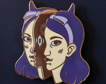 Hard Enamel Pin | Fantasy Art | Woman surreal portrait