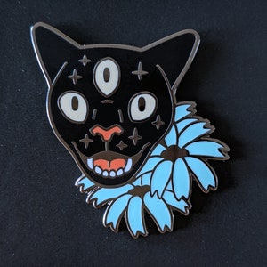 Hard Enamel Pin | Fantasy Art | Cosmic three eyed cat