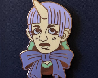 Hard Enamel Pin | Fantasy Art | Lolita Unicorn surreal portrait