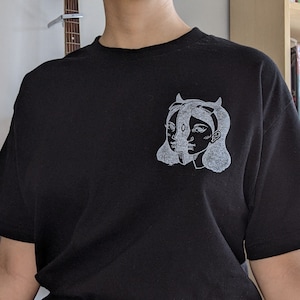Hand printed T-Shirt | Surreal Aesthetic | Linocut on fabric Montreal artist