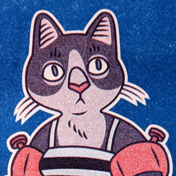 Limited Edition Risograph | Cute Cat Art | Traditional art made in Montreal